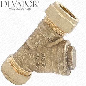 RBM 22mm Compression Inline Y-Strainer Debris Filter - DN20 PN16 EN1254-2 20mm