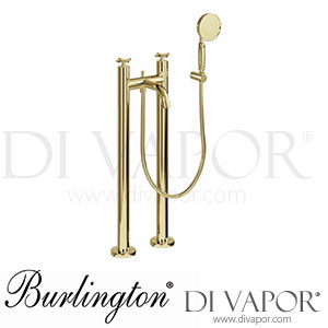 Burlington RIV4 GOLD - RIV15 GOLD Riviera Bath Shower Mixer with Handset and Hose kit on Stand Pipes Spare Parts