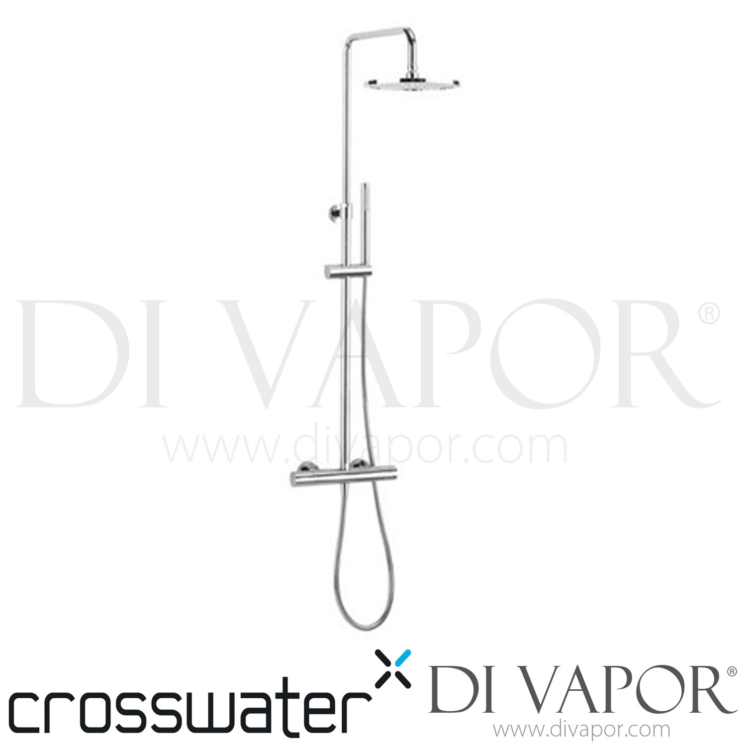 Crosswater RM530WC+ Design Exposed Thermostatic Shower Valve with Fixed Head and Kit Spare Parts
