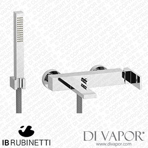 IB Rubinetti RU250CC Rubacuori Wall Mounted Bath Filler Complete with Shower Kit Spare Parts
