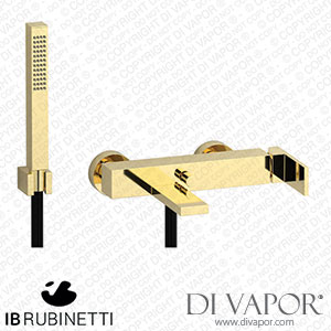 IB Rubinetti RU250II Rubacuori Wall Mounted Bath Filler Complete with Shower Kit Spare Parts