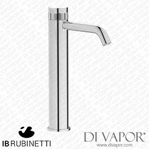 IB Rubinetti RX202CC Reflex Tall Monohole Washbasin Hydroprogressive Mixer Complete with Drain Spare Parts