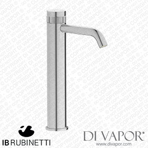 IB Rubinetti RX202SS Reflex Tall Monohole Washbasin Hydroprogressive Mixer Complete with Drain Spare Parts