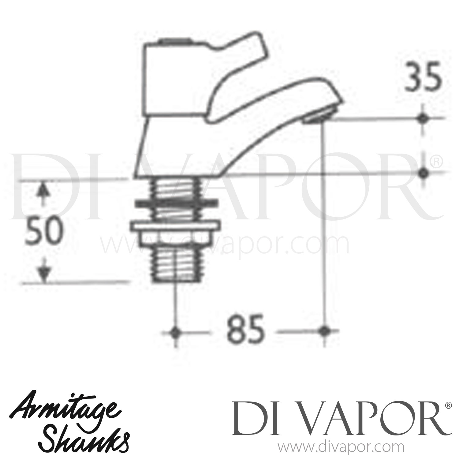 Armitage Shanks S7014AA Millenia Q/T Pair Quarter Turn Bath Taps with