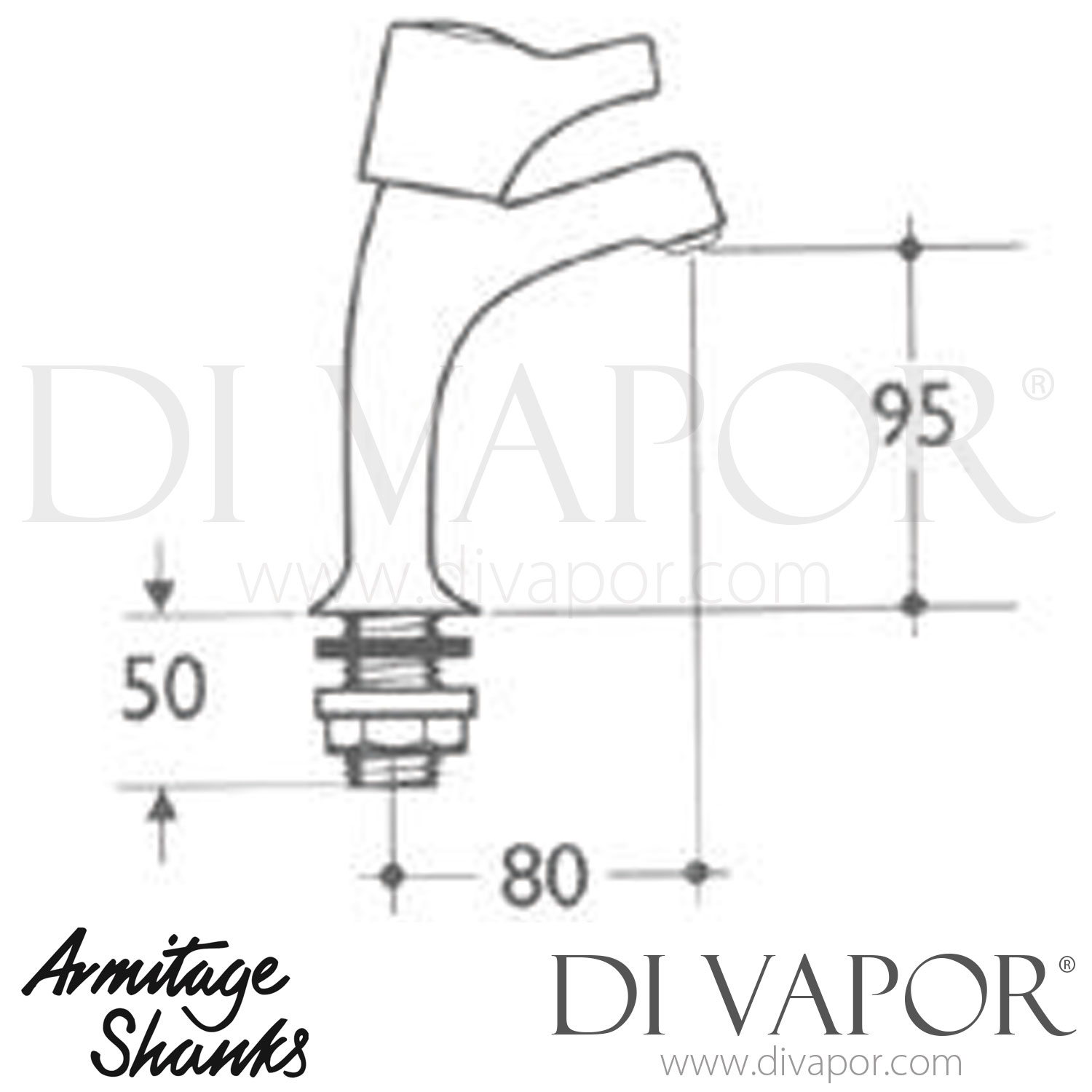 Armitage Shanks S7020AA Millenia Q/T Pair Quarter Turn High Neck Sink