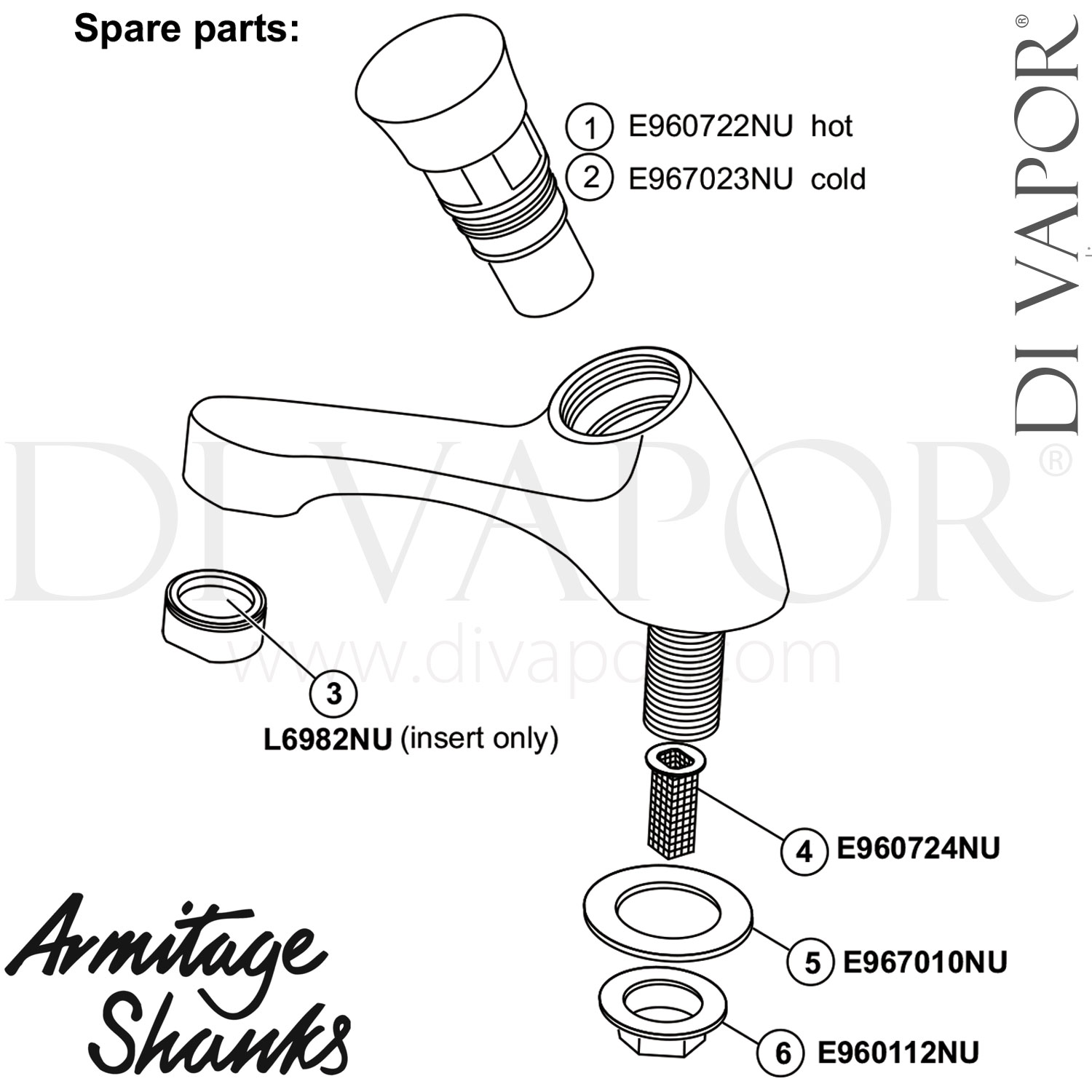 Armitage Shanks S7029AA Sandringham Pair Self Closing Basin Taps with