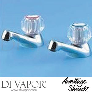 Armitage Shanks S7050AA Fairline Pair Basin Pillar Taps - Clear Acrylic Handles - Spare Parts