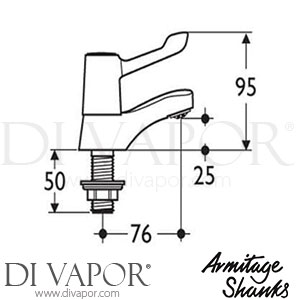 Armitage Shanks Sandringham Rim Mounted Bath Pillar Taps with Acrylic Handles Spare Parts S7091AA GEN1