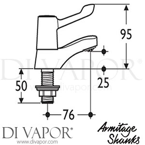 Armitage Shanks S7091AA Sandringham Rim Mouted Bath Pillar Taps with Acrylic Handles Spare Parts