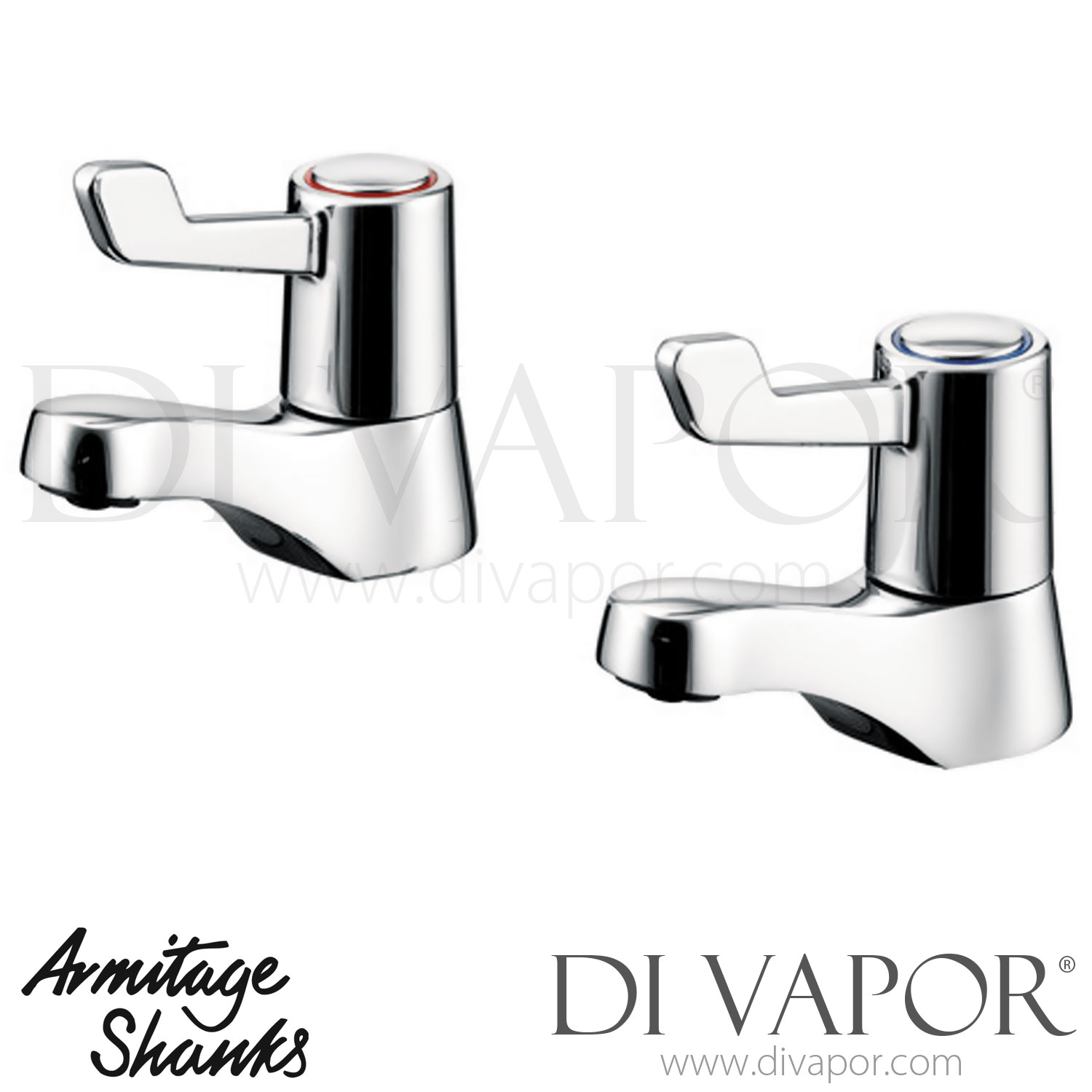 Armitage Shanks S7096AA Sandringham Lever Pair Quarter Turn Basin Taps