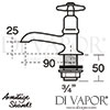 Armitage Shanks Alterna Bath Taps with Crosshead Handles Dimensions