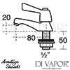 Armitage Shanks Alterna Quadrant Pair Quarter Basin Taps Handles Dimensions