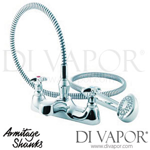 Armitage Shanks S7721AA Sandringham Crosshead Standard Bath Shower Mixer with Shower Kit - Crosshead Handles - Spare Parts