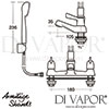 Armitage Shanks Alterna Quadrant Bath Shower Mixer Complete with Shower Kit Dimensions