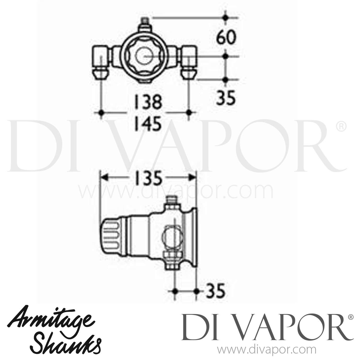 Armitage Shanks S7800AA Starlite Exposed Thermostatic Shower Valve