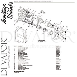 Armitage Shanks Sandringham Built-In Thermostatic Shower Valve Spare Parts S7832AA GEN1