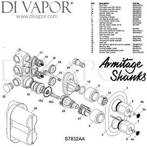 Armitage Shanks S7832AA Sandringham Built-In Thermostatic Shower Valve Spare Parts
