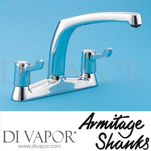 Armitage Shanks S7902AA Sandringham Two Hole Kitchen Mixer with Lever Handles