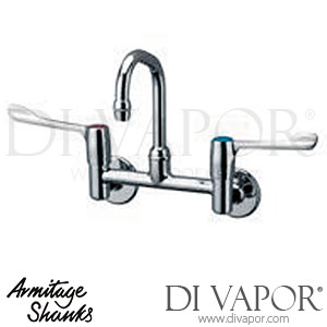 Armitage Shanks S8210AA Markwik Wall Basin / Sink Mixer with Concealed Inlets - 15cm Levers - Tap Spare Parts