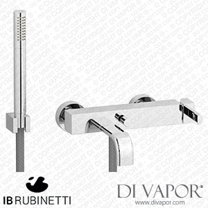 IB Rubinetti SB250CC Superbox Wall Mounted Bath Filler Complete with Shower Kit Spare Parts