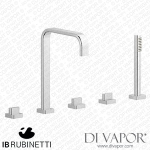 IB Rubinetti SB396CC Superbox Five Holes Deck Mounted Bath Filler with Shower Kit Spare Parts
