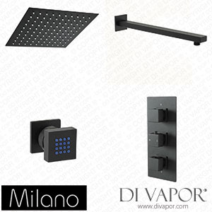 Milano SBTR1111BL Preto Black Thermostatic Shower (2 Outlet) Spare Parts