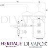 Heritage Dawlish Concealed Shower Valve Fixed Head Kit Dimensions