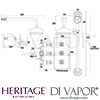 Heritage Dawlish Concealed Shower Head Flexible Kit Dimensions