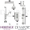 Heritage Dawlish Concealed Shower Valve Head Flexible Riser Kit Dimensions