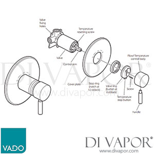 Vado SEN-145T Sense Single Lever Thermostatic Shower Mixer Spare Parts