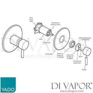 Vado SEN-147T Sense Concealed Thermostatic Shower Valve with Integrated Diverter Spare Parts