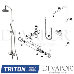 Triton SFXLEVTHBMDIV Levano Chrome Bar Shower Mixer Spare Parts