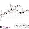 Heritage Glastonbury Shower Valve Bottom Outlet Connection Spare Parts Drawing