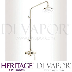 Heritage SGCSIN02 Glastonbury Exposed Thermostatic Valve with Rigid Riser - Vintage Gold - Shower Spare Parts