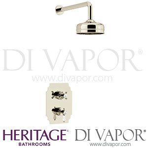 Heritage SGDUAL02 Glastonbury Concealed Shower Valve with Premium Fixed Head Kit Spare Parts
