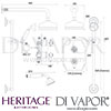 Heritage Glastonbury Recessed Shower Riser Kit Dimensions