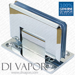 90 Degree Wall Mounted Shower Door Glass Hinge | Chrome Plated | Double Sided | Tapered Edges