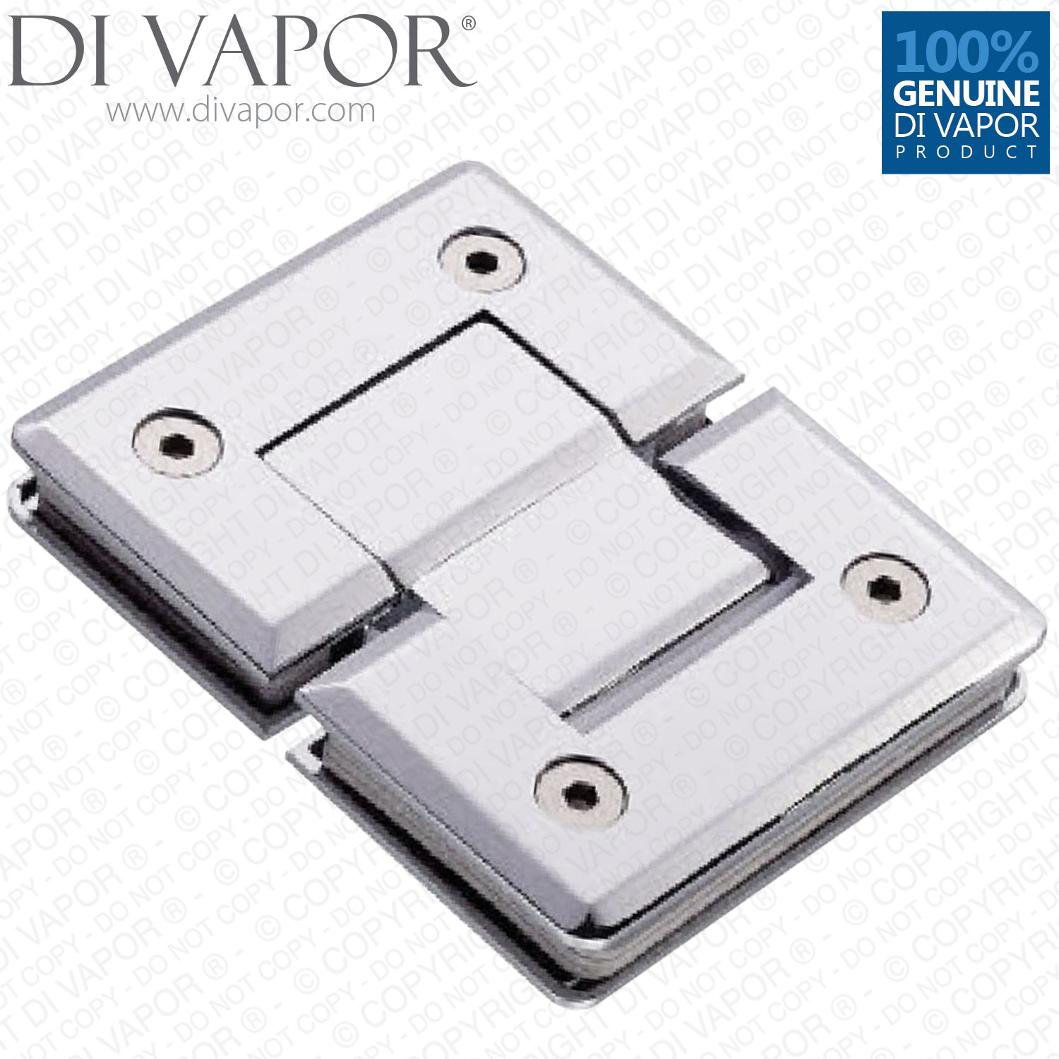 180 Degree Glass to Glass Shower Door Hinge Chrome Plated Tapered Edges