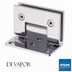 90 Degree Wall Mounted Shower Door Glass Hinge | Single Sided | Chrome Plated Copper | Square Edges