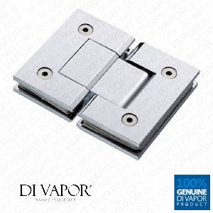 180 Degree Glass to Glass Shower Door Hinge | Chrome Plated Solid Copper | Square Edges