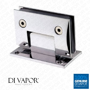 90 Degree Wall Mounted Shower Door Glass Hinge | Double Sided | Chrome Plated Copper | Square Edges | 59mm Hole to Hole