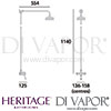 Heritage Glastonbury Exposed Shower Midnight Blue Handles Riser Kit Dimensions