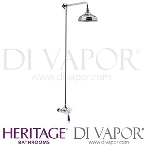 Heritage SGRBLSIN01 Glastonbury Exposed Shower with Midnight Blue Handles and Fixed Riser Kit Spare Parts