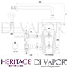 Heritage Gracechurch Recessed Shower Deluxe Head Kit Dimensions