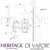 Heritage Gracechurch Recessed Shower Deluxe Head Riser Kit Dimensions