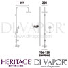 Heritage Gracechurch Exposed Shower Riser Kit Diverter Handset Dimensions