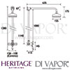 Heritage Glastonbury Exposed Shower Valve Riser Kit Dimensions