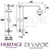 Heritage Glastonbury Exposed Shower Riser Kit Dimensions