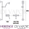 Heritage Glastonbury Exposed Shower Riser Kit Dimensions