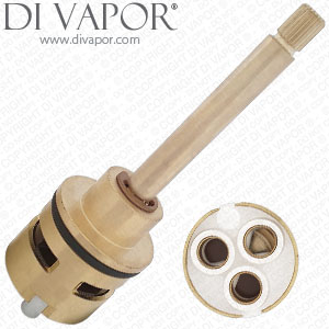 3-Way Brass Diverter Cartridge - 103mm Total Length - 31mm Diameter